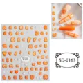 Pegatinas de uñas en relieve 5D pan de jengibre alfabeto números DIY calcomanías de arte - 85*100mm (Hoja suelta) / 5D-0163