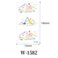Colorful mountain landscape temporary tattoo sticker, waterproof body art for kids and adults. - W-1582