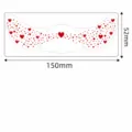 Pegatina de tatuaje temporal para la cara impermeable corazón rojo mariposa 150x52mm - QT-0168 (Estampado en caliente rosa rojo, pack de 6) / 150*52mm