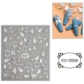 5D embossed nail art stickers cute camellia bow wings DIY phone decor decal 1 sheet - 5D-0086