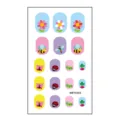 Kids cartoon nail art stickers sheet with cute flowers, bees, butterflies and ladybugs. - Cartoon Sticker (MRT4565)