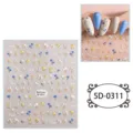 Adesivi per unghie floreali in rilievo 5D DIY simpatiche decalcomanie di fiori nail art - 5D-0311