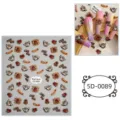 5D embossed nail stickers cute rose DIY decal adhesive fingernail art decoration supply - 5D-0089