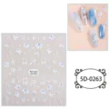 Adesivi per unghie rosa blu goffrati 5D con simpatico fiocco e croce manicure - 5D-0263
