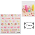 5D embossed jelly soft glue nail stickers DIY cute cartoon fruit flamingo duck adhesive decals - ZC-0494