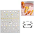 5D embossed cute duck nail stickers, cartoon cloud and egg designs for DIY manicure art. - 85*100 mm / 5D-0168