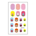 Cute cartoon nail stickers sheet for kids, colorful floral and butterfly designs for manicure art. - Cartoon Sticker (MRT4568)