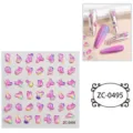 5D jelly soft embossed nail stickers, cute pink gradient abstract blob DIY craft decals. - ZC-0495