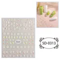Adesivi unghie marguerites bianche in rilievo 5D simpatici decalcomanie floreali per nail art DIY - 5D-0313