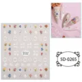 Adesivi per unghie goffrati 5D con cornici di rose vintage, decorazioni per nail art. - 5D-0265