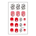 Cartoon cow pattern nail art stickers red and white stripe cute animal fake nail decal sheet - Cartoon Sticker (MRT4570)