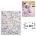 Adesivi per unghie impressi 5D simpatiche decalcomanie floreali adesive DIY decorazione. - 5D-0315