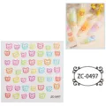 Cute 5D gummy bear nail stickers, colorful jelly soft relief DIY decal art design. - ZC-0497