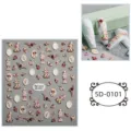 5D embossed vintage angel nail stickers, romantic rose and retro frame design, DIY nail art decor. - 5D-0101