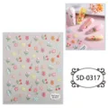 Adesivi per unghie in rilievo 5D con bellissimi fiori tulipani e ciliegie per manicure DIY - 5D-0317
