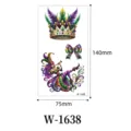Pegatina de tatuaje temporal impermeable carnaval de Mardi Gras corona de arlequín variante - W-1638