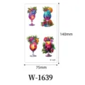 Pegatina de tatuaje temporal impermeable diseño de fruta de cóctel tropical 75x140mm - W-1639
