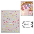 Adesivi per nail art goffrati 5D arcobaleno stella cuore simpatici decalcomania DIY - 5D-0319