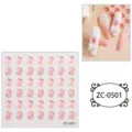 5D embossed jelly nail stickers pink oval tulip gel self-adhesive nail art decals SKU - ZC-0501