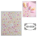 Adesivo per nail art floreale in rilievo 5D, simpatico design di piccoli fiori colorati - 5D-0320