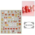 5D embossed cute rabbit New Year nail art stickers DIY cute phone decorative sheet - 5D-0103