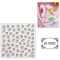 5D jelly embossed ghost nail stickers cute smiley face DIY adhesive decal ZC-0502 - ZC-0502