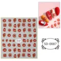 5D embossed nail stickers featuring festive Chinese fortune characters and cute rabbit designs. - 5D-0087