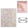 Adesivi per nail art floreali goffrati 5D, simpatici adesivi di tulipani per decorazione manicure. - 5D-0323