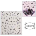 Adesivi per unghie 5D goffrati con farfalle e rose carine, decalcomanie autoadesive impermeabili. - 5D-0273