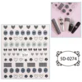 Adesivi per unghie 5D goffrati decori pied de poule fiocchi rose accessori per manicure - 5D-0274