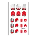 Cute red and black polka dot bow nail stickers, stylish striped heart nail art decals. - Cartoon Sticker (MRT4586)