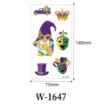 Mardi Gras carnival waterproof temporary tattoo sticker sheet with gnome and mask designs. - W-1647