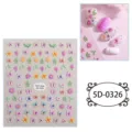 Adesivi per unghie in rilievo 5D con simpatici fiori di farfalla per decorazioni nail art - 5D-0326