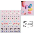 Adesivi per nail art con cuore in rilievo 5D, simpatici adesivi per manicure fai da te. - 5D-0280