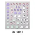 5D embossed cute cartoon ghost nail stickers, self-adhesive DIY phone case decor. - 5D-0061 / 85x100mm