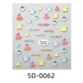 Cute 5D embossed cartoon sticker sheet for DIY phone case and journal decoration. - 5D-0062 / 85x100mm