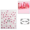 Pegatinas de unas de rosa rosa bonitos calcomanias florales impermeables accesorios - TH-1387 (Rosa Rosada)