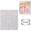 Adesivi per unghie farfalla tulipano 5D in rilievo, simpatici decalcomanie per nail art. - 5D-0291
