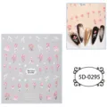Adesivi per unghie in rilievo 5D con tulipani e fiocchi carini, perfetti per manicure estive. - 5D-0295