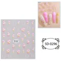 5D adesivi per nail art tulipani impressi dolci decalcomanie per manicure con perle floreali - 5D-0296