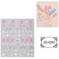 Adesivi per nail art goffrati 5D simpatici fiori di cartone animato cuori decalcomanie - 5D-0297