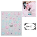 Autocollants d'ongles 5D fleurs colorees papillons decoration de manucure art DIY. - 85*100mm (Feuille seule) / TD-0013