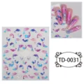 Autocollants d'ongles dauphin gaufré 5D laser, décors de nail art DIY dégradés colorés. - 85*100mm (Feuille seule) / TD-0031
