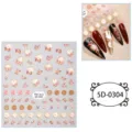 Adesivi per unghie in rilievo 5D orologio vintage ingranaggio fiore design simpatico DIY - 5D-0304