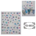 Autocollants d'ongles gaufrés 5D plage d'été coquillage etoile de mer nail art holographique - 85*100mm (Feuille seule) / TD-0033