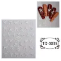Autocollants d'ongles holographiques gaufrés 5D, papillon et nœud, art manucure. - 85*100mm (Feuille seule) / TD-0035