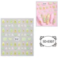 Adesivi per unghie in rilievo 5D simpatico tulipano coniglio griglia decorazione gel - 5D-0307