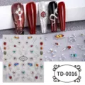 Stickers pour ongles ghotiques 5D gaufrés design œil serpent laser décoration DIY manucure - 85*100mm (Feuille seule) / TD-0016
