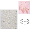 Adesivi per unghie margherita in rilievo 5D estate gelatina corti decalcomanie per nail art - 5D-0310