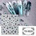 Autocollants d'ongles gaufrés 5D gothiques style sombre papillon croix art des ongles. - 85*100mm (Feuille seule) / TD-0020